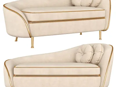 Kooper 2 Seater Sofa Deep 3d model Low-poly 3D model