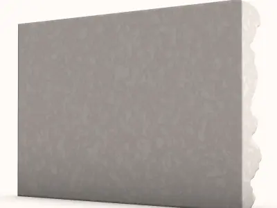 Battered Stone Wall Architecture 3D model