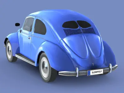 Volkswagen Beetle 1949 Low-poly 3D model