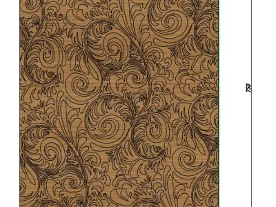 Decor rug with swirls 3D model