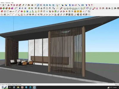 high-quality 3D model of a bus stop 3D model
