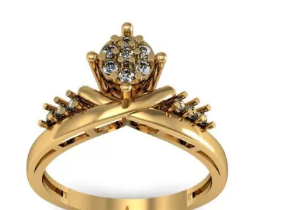 daimond ring 3D print model 10