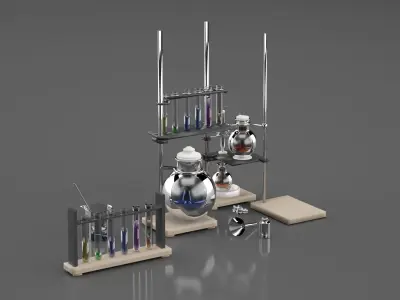 Chemical Laboratory Utensils and Equipment 3D model