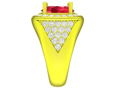 A7846 Oval Ruby Diamond Fashion Women Ring 3D Model 3D print model