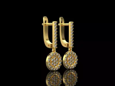 Round earring model 493 3D print model
