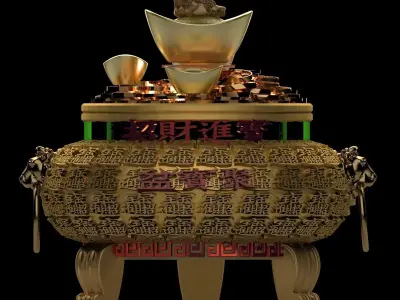 Chinese Gold Ingot  3D model