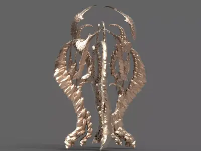 Dantes Spine Tower Font  Low-poly 3D model