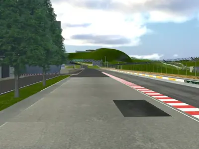 Very Difficult F1 race Track Custom Made in Blender Realistic 3D model