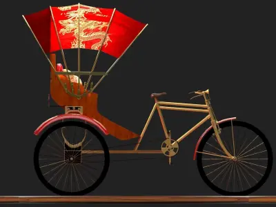 Chinese rickshaw 3D model