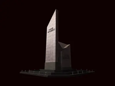 city of angles 3 sculpture pipe squared vases decorative  3D model