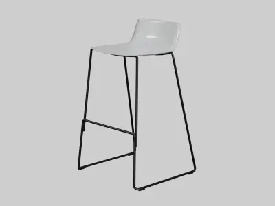 PATO Stool-white painted Low-poly 3D model