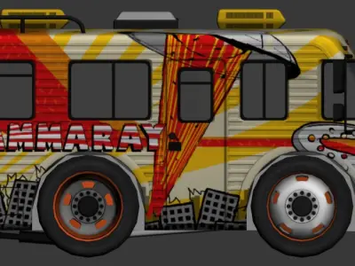 cartoon car vehicle 3d game ready model Low-poly 3D model-011 Low-poly 3D model