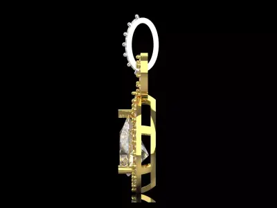 Yellow Gold stl 3dm Pendant Diamonds and Infinity Design jp0309 3D print model