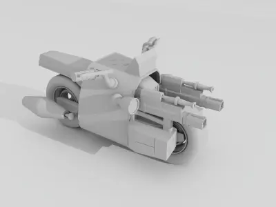 3D modeling of bike Low-poly 3D model