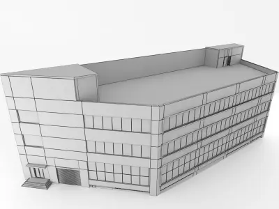office building Low-poly 3D model 7