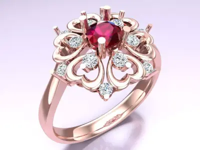 Diamond Ring - Womens Rings - N315452 3D print model