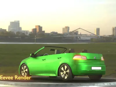 City Cars All Types A B C D E Green 3D Model Pack