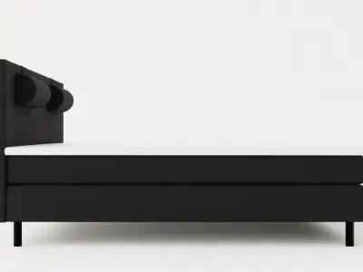 Happy Continental Bed 180x200cm Black Low-poly 3D model