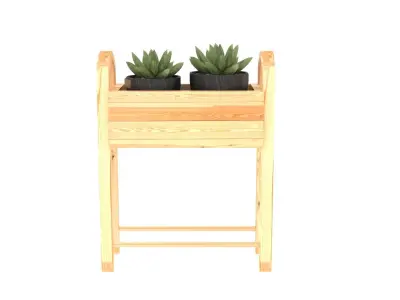 wood plant pot  3D model