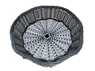 Wicker Fruit or Bread Basket 3D model