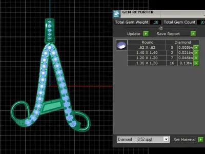 LUXURY ALPHABET A PENDANT 3D PRINTABLE MODEL 3D print model
