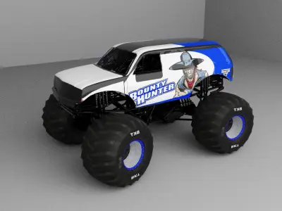 Monstre Truck Low-poly 3D model