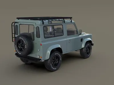 1985 Land Rover Defender 90 with interior ver 6 3D model