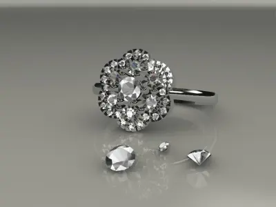 diamond ring 3D print model 73