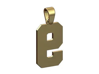 Number 9 nine varsity high school letterman pendant charm 3D print model