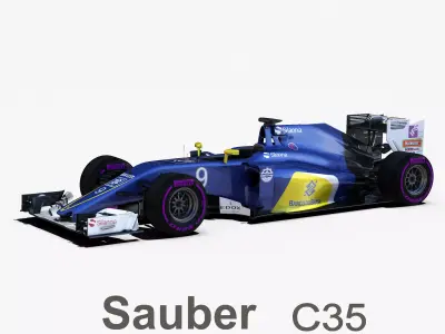 Sauber C35 Car Low-poly 3D model