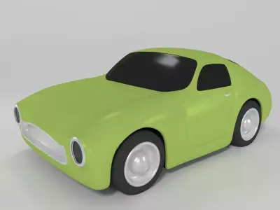 Cartoon Car Icon  Low-poly 3D model