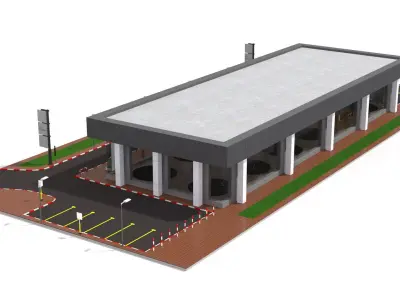 Car Showroom 3D model