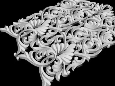 Central decor ornament for furniture 3D model 889