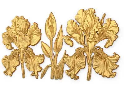 mural classic flowers decor ornament 15 3D model