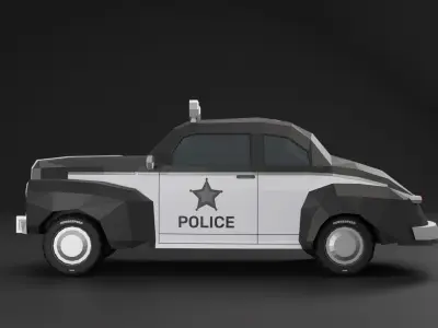 Police Car 1950 Low-poly 3D Model 3D model