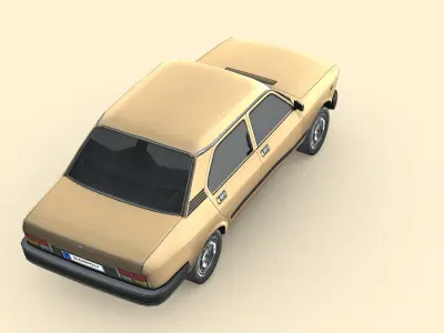 Fiat 132 1977 Low-poly 3D model