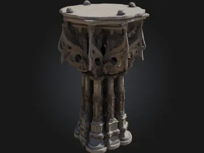 Gothic Pillar of Imagination  A Monument to Fantasy and Faith 3D model