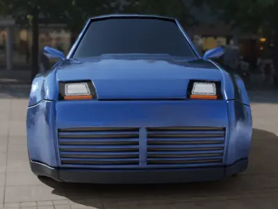 European Sports Car Low-poly 3D model