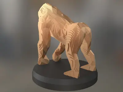 Parametric Gorilla Low-poly 3D model