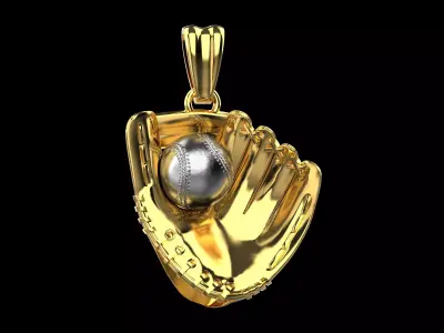 Baseball Glove and Ball Pendant N132 3D print model