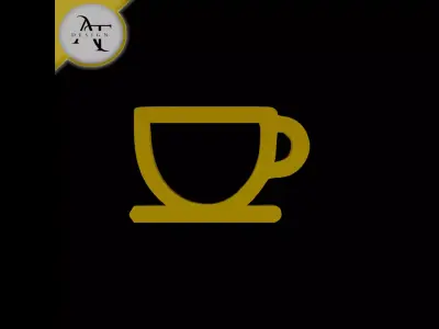 Simple Coffee Cup Symbol - 2D Art Free 3D print model get