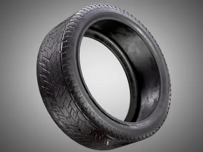 Car Tire AAA PBR Game Ready Asset Low-poly 3D model