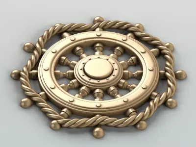 Carved decor central 003 3D model