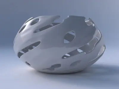 Bowl squeezed twisted with smooth cuts 3D print model