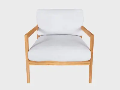 Wood Chair Arm Elbow Low-poly 3D model