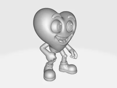 Cute Heart Character Valentine s Day Adorable Love Figurine  3D print model