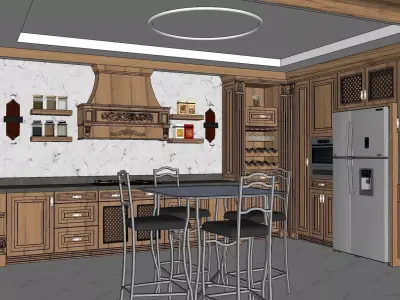 KITCHEN CLASSIC CABINET 3D model