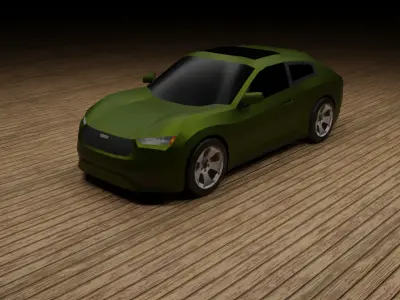 Low Poly Modern Generic Hatchback Low-poly 3D model
