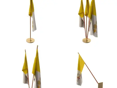 Vatican Flag Pack 3D model