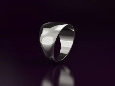 very wide plain Ring N3  Free 3D print model